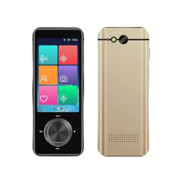 Imagem de Dispositivo tradutor de idiomas, tradutor de voz instantâneo bidirecional inteligente de 137 idiomas, tradução de fotos, tradutor offline/WiFi para aprendizagem de viagens de negócios (dourado)