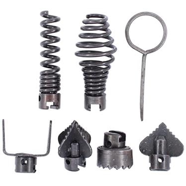 Imagem de ApplianPar Ferramenta de limpeza de drenos 16 mm manganês linha de drenagem tubo limpeza cortador conjunto de cabeça de corte para trados de dreno conjunto de 7