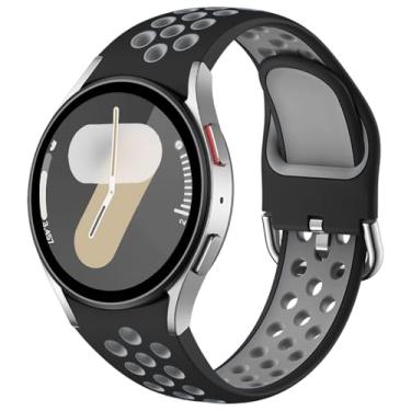 Imagem de DaQin Pulseira esportiva sem lacunas compatível com Samsung Galaxy Watch 7/6/5/4 de 40 mm e 44 m/Galaxy Watch FE/Watch 6 4 Classic de 43 mm, 47 mm, 42 mm e 46 mm/Watch 5 Pro de 45 mm, pulseiras de