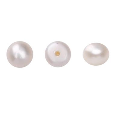 Imagem de BEADIA Miçangas de pérolas naturais semiperfuradas brancas 5,5-6 mm 12 peças AAAA contas de pedras preciosas soltas cultivadas em água doce para fazer joias de brinco DIY