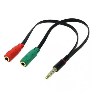 Imagem de Cabo Adaptador P3 Macho x 2 P2 Fêmea para Fone e Microfone - LELONG