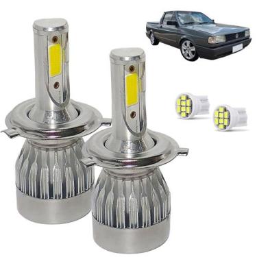 Imagem de Kit Super Led Saveiro G1 1982 a 1995 Farol Alto e Baixo H4 20000 Lumen