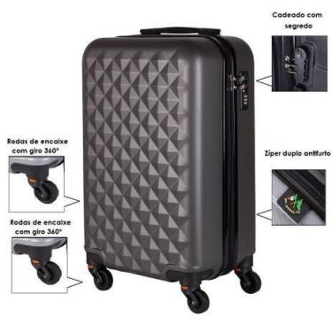 Imagem de Mala de bordo padrão anac para viagem 10kgs diamond - Ultra Leve, Graf