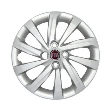 Imagem de Calota prata Aro 15 Fiat Strada modelo 2021 emblema resinado - GRID