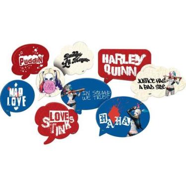 Imagem de Kit Placas Decorativa Aniversário Arlequina 9Un - Festcolor