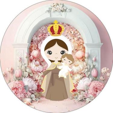 Imagem de Painel De Festa Redondo 1,50x1,50 -  Santa Nossa Senhora do Carmo Cute