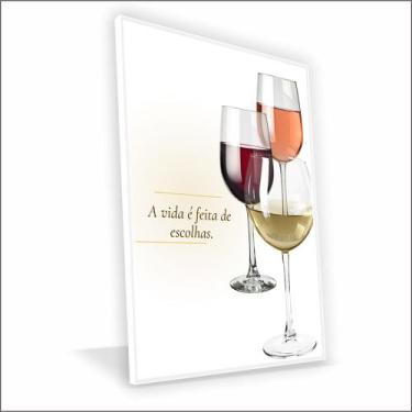 Imagem de Quadro Trio de Taças Canvas Com Vidro - Center Molduras, 60x40 Caixa, 