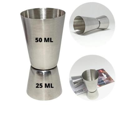 Imagem de Jigger Dosador Inox Bebidas Duplo 25ml 50ml Drink Bartender CLINK