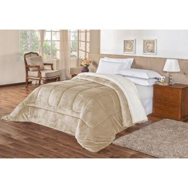 Imagem de Coberdrom Edredom Pele De Carneiro Cama Queen Sherpa - Avelã - JOÃO EN