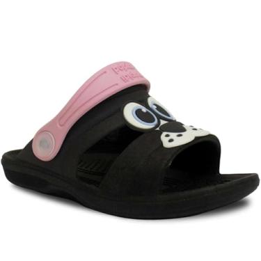 Imagem de Papete Infantil Nº 21 ao 32 Sandalia Babuche Leve Macio Escolar Antiderrapante Menina Menino 15.17 (Preto-Rosa, BR, Criança de 4 a 8 anos, Numérico, 26)