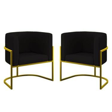 Imagem de Kit 02 Cadeiras Poltrona Lua para Sala Quarto Veludo - B Balaqui Decor