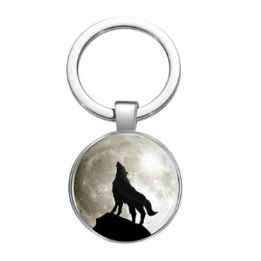 Imagem de Chaveiro Lobo Uiva para a Lua Cheia - RECANTO ASTRAL