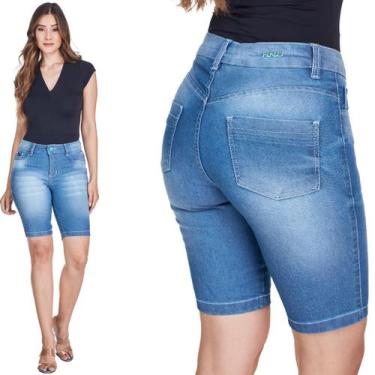 Imagem de Bermuda Jeans Feminina HNO Ciclista Azul - HNO Jeans, 50