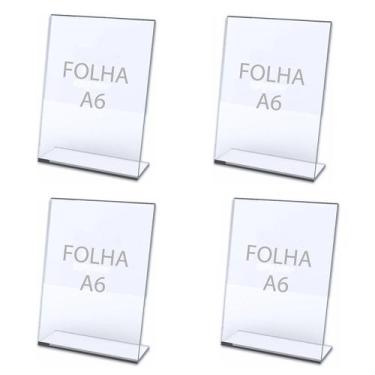 Imagem de Kit 4 Base Acrilico A6 Porta Retrato Folheto - Dubon