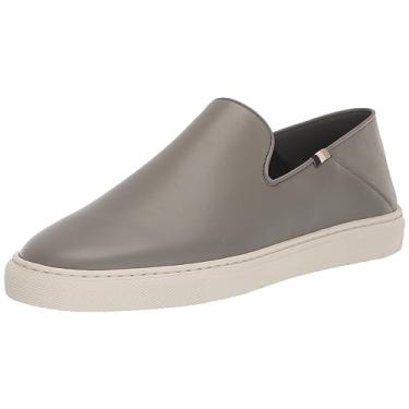 Imagem de BOSS Tênis masculino Rey Leather Slip on, Cinza asfalto, 45