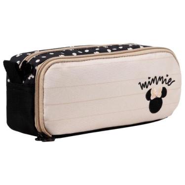 Imagem de Estojo Duplo Escolar Minnie Disney Duas Divisórias Xeryus