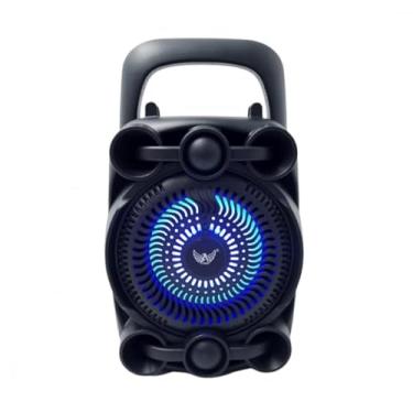 Imagem de Caixa de Som Bluetooth LED RGB USB TF 10W, Entrada P10, Alcance 10 Metros, Bateria 1200mAh