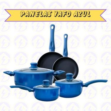 Imagem de Conjunto Panelas 5 Peças Azul Antiaderente Nano Cerâmica  - LEHAVÍ, 5 