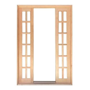 Imagem de Porta Balcão de Correr de Madeira Padrão Cedro Quadriculada Reto Bat d