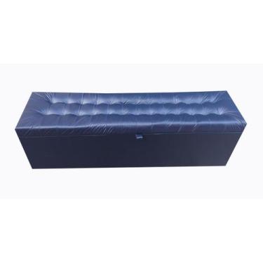 Imagem de Recamier puff baú para cama box queen size - 1,58cm - azul marinho - m