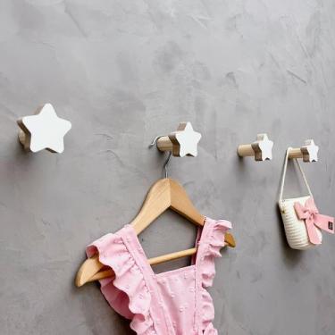 Imagem de 5 Ganchos de parede estrela infantil decoração bebê 5Esbb15c - Hanger 