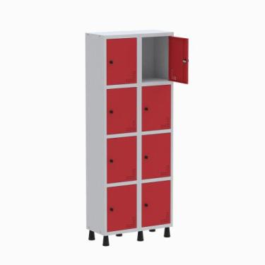 Imagem de Armário Guarda Volume Locker Roupeiro 2 Vãos 8 Portas GR302/8 Light Ci