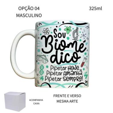 Imagem de Caneca 325ml Flork Profissões Biomédica Biomédico - LARANJA E MIMOS