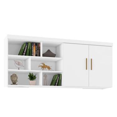 Imagem de Módulo Aéreo Infantil 2 Portas Com Nichos Branco Brilho Madrid - ÉdeCa