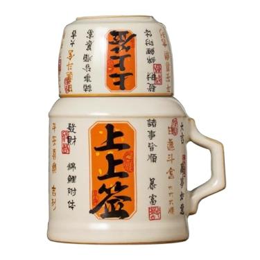 Imagem de Xícara De Chá De Cerâmica Grossa, Bule De Chá E Caneca Com Rolha De Garrafa De Cortiça, Conjunto Pequeno De Bule De Chá Fácil De Limpar(Style1)