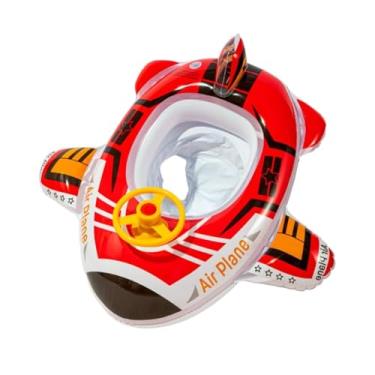 Imagem de Boia inflável infantil fofa de PVC para natação de verão, cama de ar, barco de lago, boia de natação com 2 alças, jangada de surfe, bodyboard, colchão, anel de natação para meninas e meninos de 1 a 5