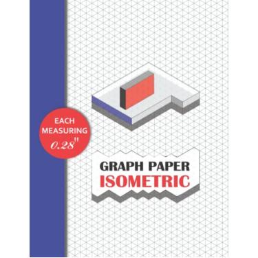 Imagem de Graph Paper Isometric: large graph paper composition notebook for drawing 2D and 3D Art pad, best for engineers and architect students, 8.5 x 11.