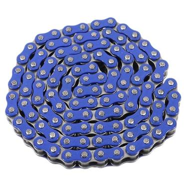 Imagem de Amagogo Corrente de transmissão de motocicleta 428H substitui corrente de motocicleta de 110 elos fácil de instalar para bicicleta de terra, praia, carro, ATV, Azul