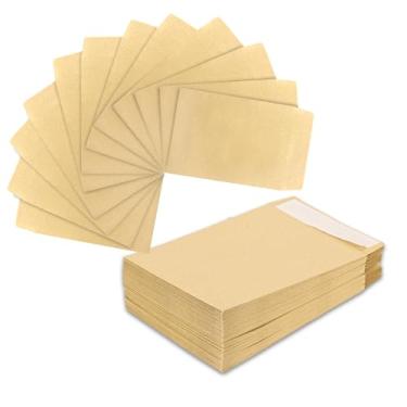 Imagem de Envelopes de sementes de 100 peças de 7 x 12 cm pequenos envelopes de moedas de papel kraft para sementes, moedas, cartões – Envelopes autoadesivos de armazenamento seguro