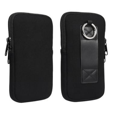 Imagem de MDJYMYZ Bolsa de cinto para celular para homens e mulheres, bolsa de cintura para celular pequena, coldre vertical com clipe de cinto para celular, suporte para smartphone de 7,2 polegadas, carteira