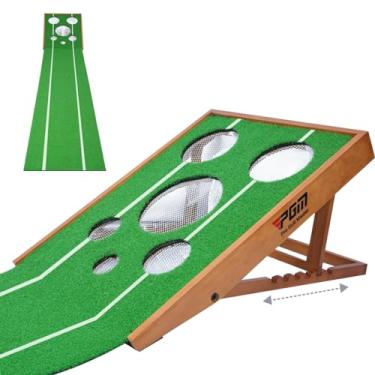 Imagem de PGM Golf Putting Verde - Dificuldade Ajustável Para Colocar Matt Para Dentro De Casa - Rede De Lascas De Golfe Redes De Golfe Para Dirigir No Quintal - Pratique Putting Verde Interno E Externo - Prese