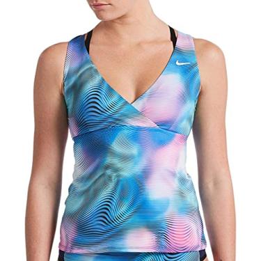 Imagem de Tanquíni Nike Shift em camadas cruzado nas costas, Battle Blue, Medium