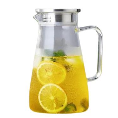 Imagem de Kit 2 Jarras De Vidro 1,7L Com Tampa Inox Hermética Para Suco - CASAVI