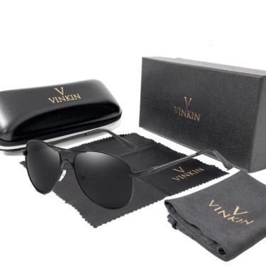 Imagem de Óculos de Sol Masculino Polarizado Aviador Vinkin 418, Preto
