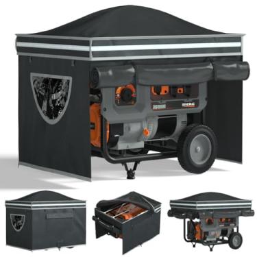 Imagem de GEHENG Capas Para Gerador Durante O Funcionamento, Tenda Para Gerador Com Suporte, 38X28X27 Polegadas, Design De Telhado Sem Acúmulo De Água, Produção De Lona Marinha 1680D + Suporte De Aço Inoxidáv