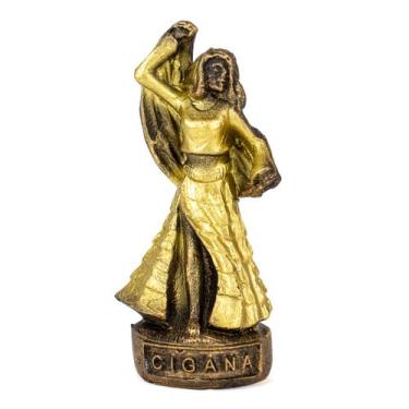 Imagem de Escultura Cigana Do Ouro 10 cm em Resina Vintage - Lua Mística - 100% 