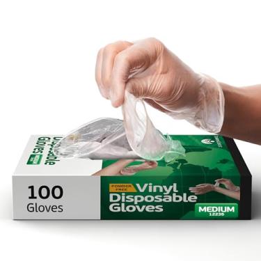 Imagem de TenderGentle Luvas Descartáveis De Vinil Para Cozinhar E Preparar Alimentos - 100 Luvas Descartáveis Transparentes Sem Látex - Luvas Seguras Para Alimentos Para Churrasco, Cozinhar, Preparar Aliment