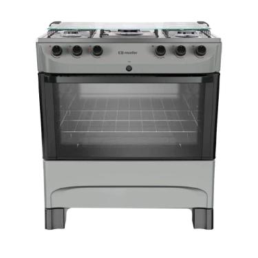 Imagem de Fogão à Gás Mueller MFI5BB 5B Mesa Inox Forno 81,6L Titânio - Bivolt