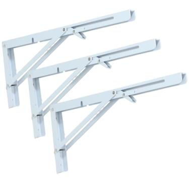 Imagem de 3 Unidades Mão Francesa Suporte Dobrável 40 cm para Prateleira, Mesa Cantoneira Retrátil Grande Retratil