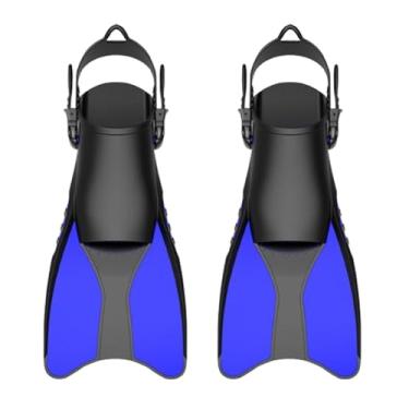 Imagem de Deevoka Merda de mergulho barbatanas nadadas de nadar portáteis ajustáveis ​​para homens homens de mergulho mergulham nadadeiras para snorkeling esportivos , 38 a 42 Azul