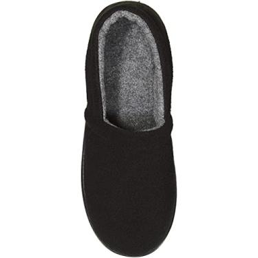 Imagem de Pantufas de lã Skysole para meninos, chinelos macios infantis com costas fechadas, Black/Grey Solid, 4.5 Big Kid