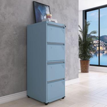 Imagem de Gaveteiro Arquivo de Aço 4 Gavetas Of04rptcm Azul Dali