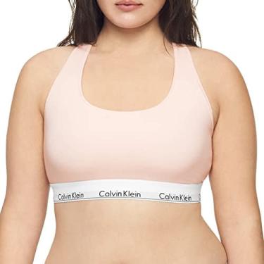 Imagem de Calvin Klein Algodão moderno sem fio sem forro Bralette, coxa de ninfa, grande