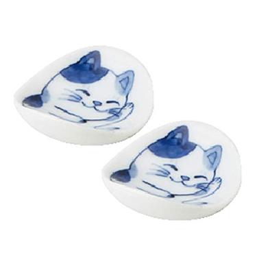 Imagem de Minorutouki Cat Design "NEKOCHIGURA" Conjunto de 2 talheres de descanso MIKE 1,8 × 1,8 × 0,15 cm 46 g Feito no Japão