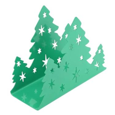 Imagem de Porta-guardanapos, árvore de Natal Em Forma de Tecido, Toalheiro de de Aço Inoxidável Com Armazenamento de Tecido para Casa, Restaurante (Verde)