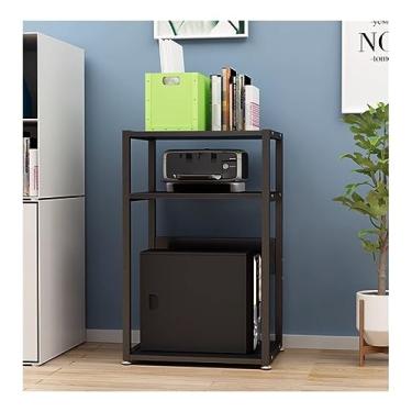 Imagem de Suporte de impressora de mesa removível para escritório 3 camadas para máquina de fax scanner prateleira de sala de estar com pés antiderrapantes prateleiras de impressora (cor: D) (E) (A)